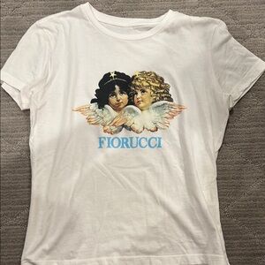 Fiorucci White Tee with Angelic Graphic